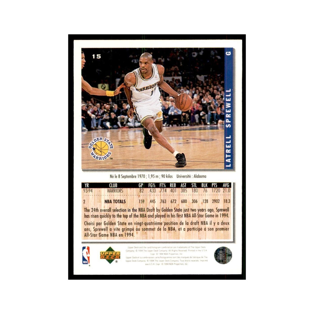 1994 Upper Deck Collectors Choice Latrell Sprewell Basketball Cards #15
