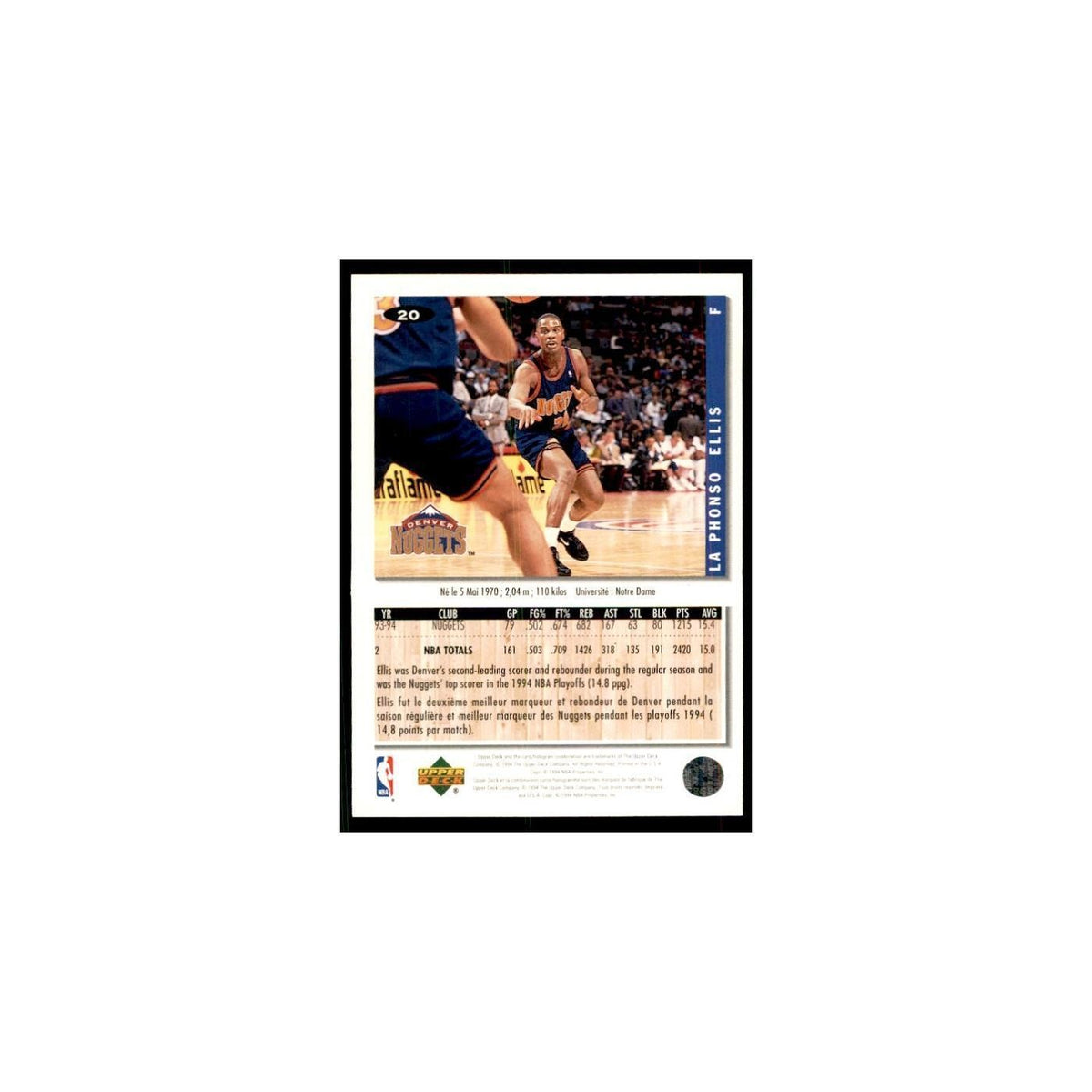 1994 Upper Deck Collectors Choice LaPhonso Ellis Basketball Cards #20