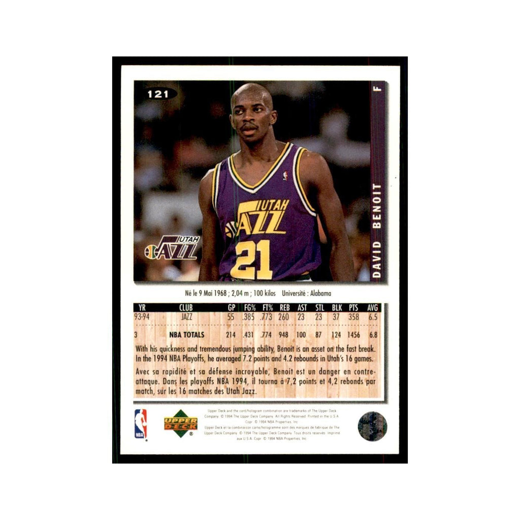 1994 Upper Deck Collectors Choice David Benoit Basketball Cards #121