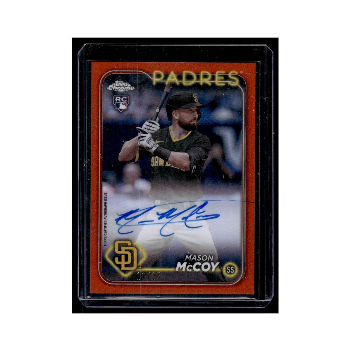 Mason McCoy Rookie Auto 2024 Topps Chrome On Card Auto #RA-MCC Padres NM