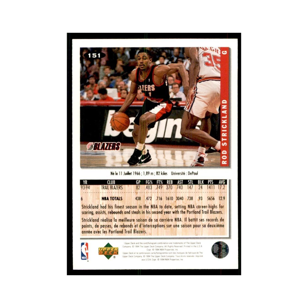1994 Upper Deck Collector's Choice Rod Strickland Blazers #151