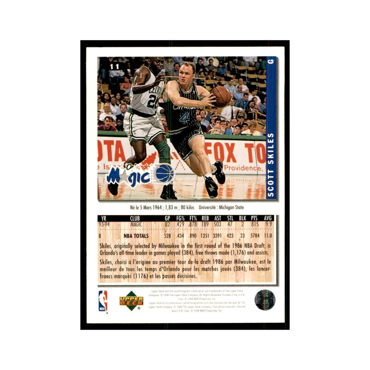 1994 Upper Deck Collector's Choice Scott Skiles Magic #11