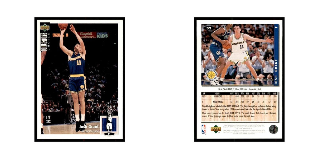 1994 Upper Deck Collector's Choice Josh Grant Golden State Warriors #53
