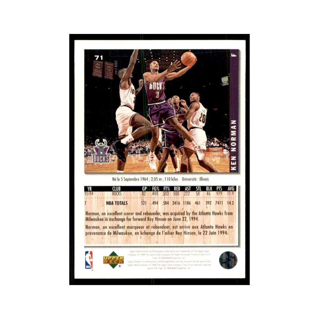 1994 Upper Deck Collector's Choice Ken Norman Bucks #71