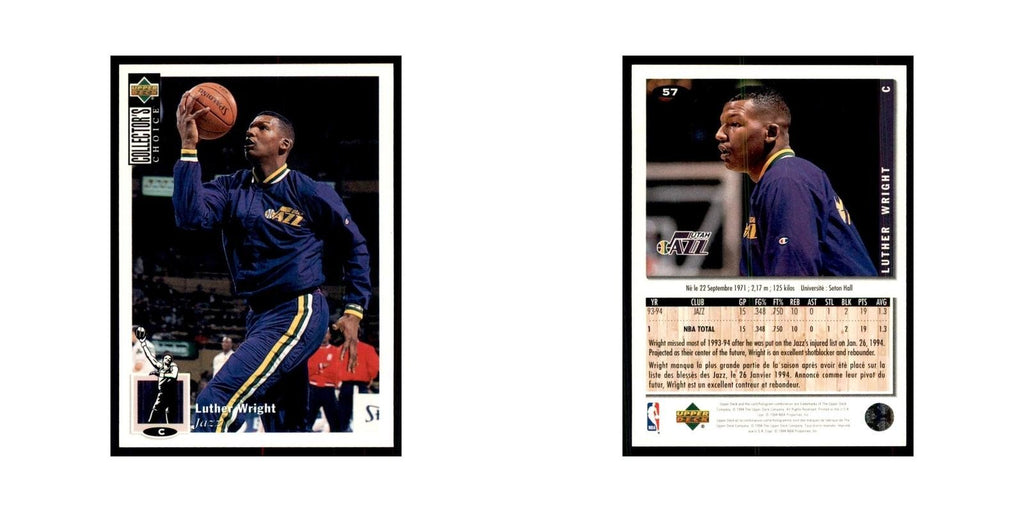 1994 Upper Deck Collector's Choice Luther Wright Jazz #57