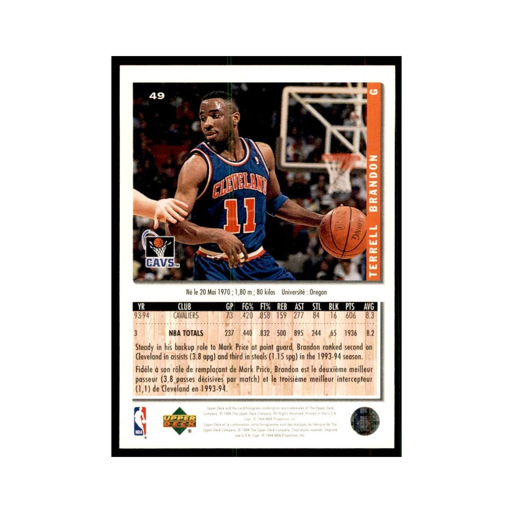 1994 Upper Deck Collector's Choice Terrell Brandon Cavaliers #49
