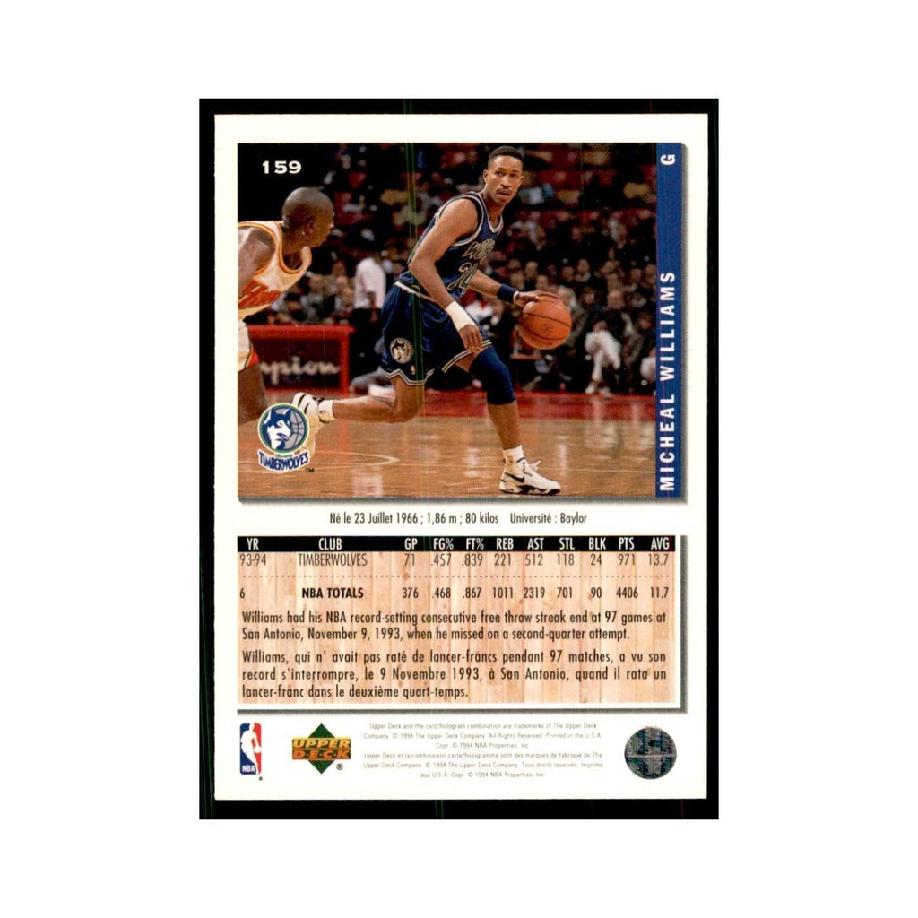 1994 Upper Deck Collector's Choice Micheal Williams Timberwolves #159