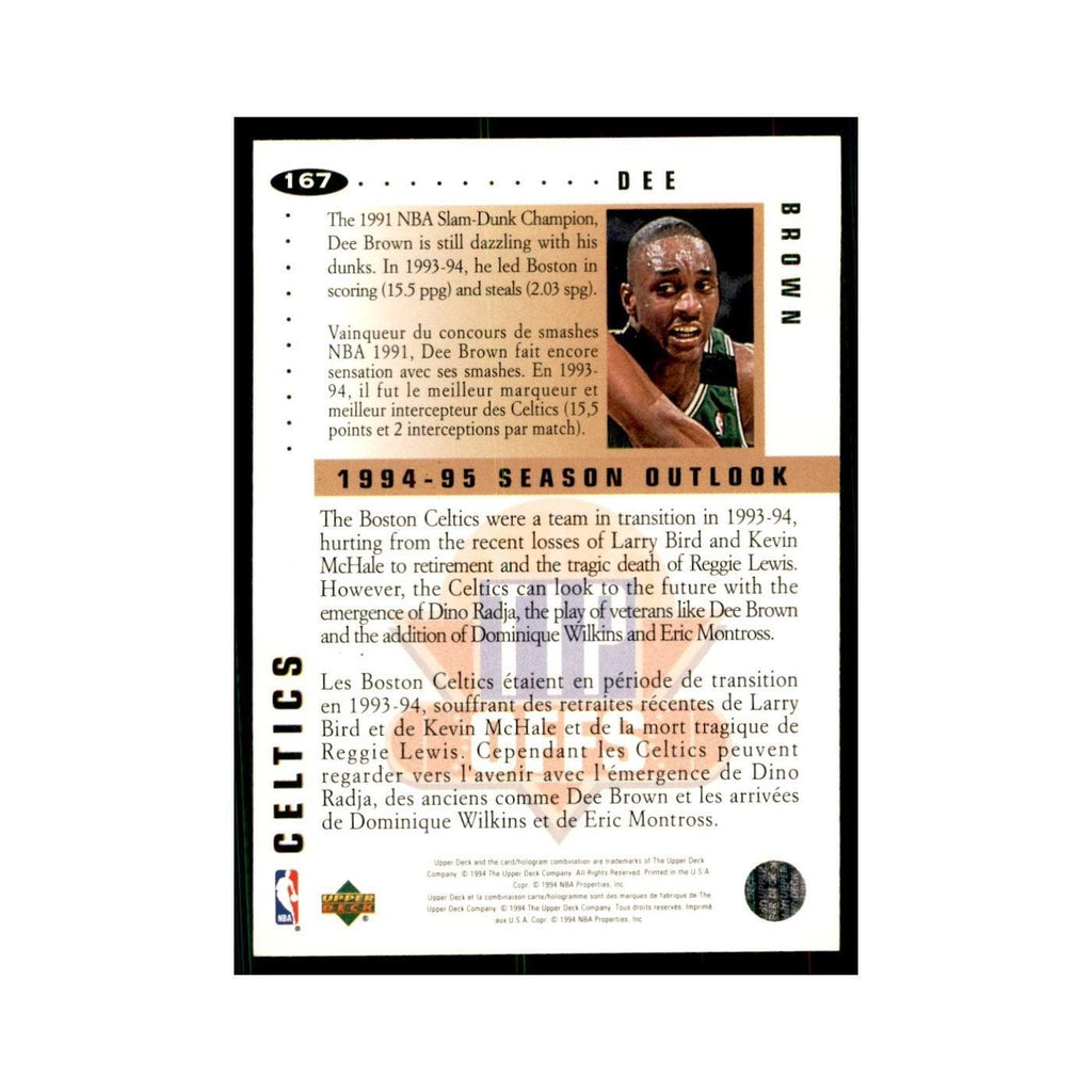 1994 Upper Deck Collector's Choice Dee Brown Celtics #167