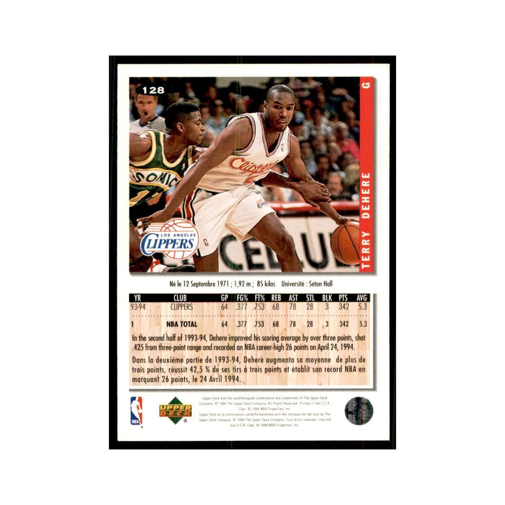 1994 Upper Deck Collector's Choice Terry Dehere Clippers #128