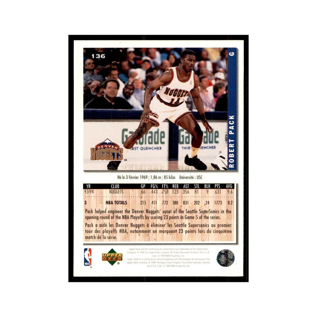 1994 Upper Deck Collector's Choice Robert Pack Nuggets #136