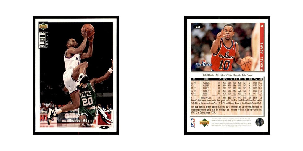 1994 Upper Deck Collector's Choice Michael Adams Washington Bullets #63