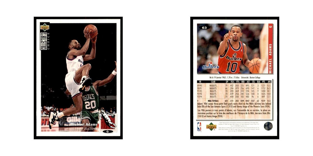 1994 Upper Deck Collector's Choice Michael Adams Washington Bullets #63