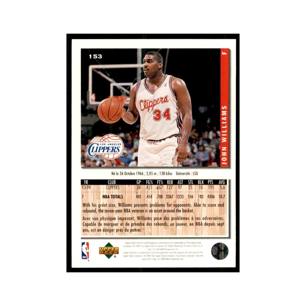 1994 Upper Deck Collector's Choice John Williams Clippers #153