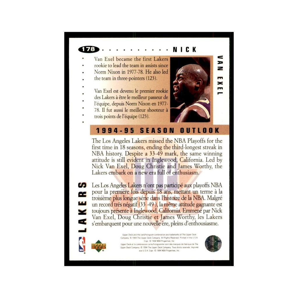1994 Upper Deck Collector's Choice Nick Van Exel Lakers #178