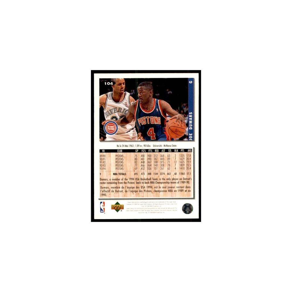 1994 Upper Deck Collector's Choice Joe Dumars Pistons #104