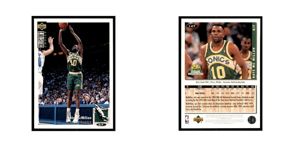 1994 Upper Deck Collector's Choice Nate McMillan Seattle SuperSonics #147