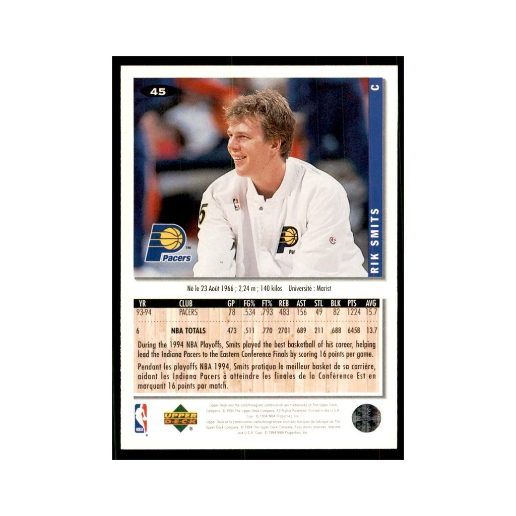 1994 Upper Deck Collector's Choice Rik Smits Pacers #45