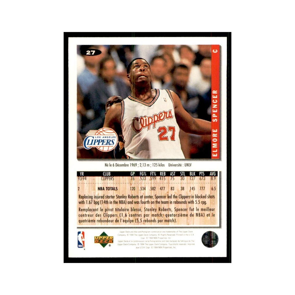 1994 Upper Deck Collector's Choice Elmore Spencer Clippers #27