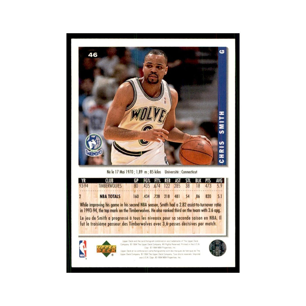 1994 Upper Deck Collector's Choice Chris Smith Timberwolves #46
