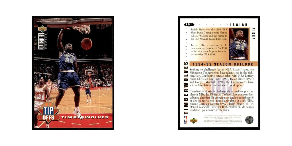 1994 Upper Deck Collector's Choice Isaiah Rider Timberwolves #181