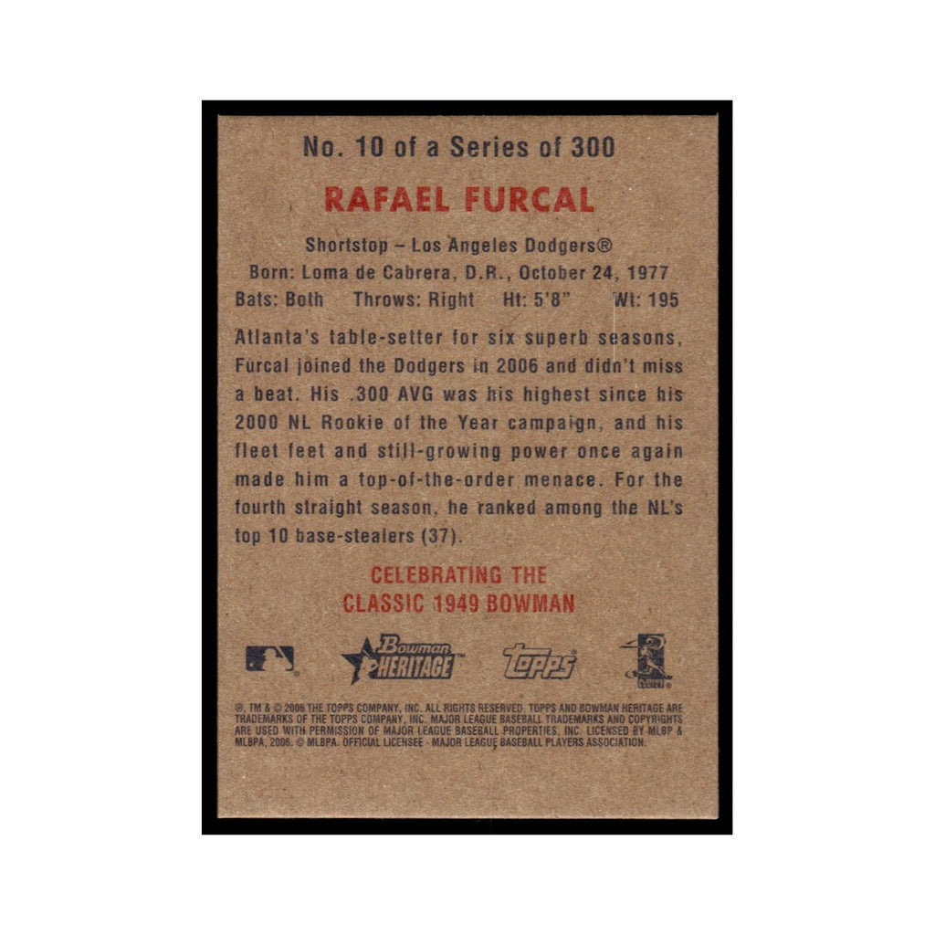 Rafael Furcal 2006 Bowman Heritage Foil #10 Los Angeles Dodgers Baseball Card NM