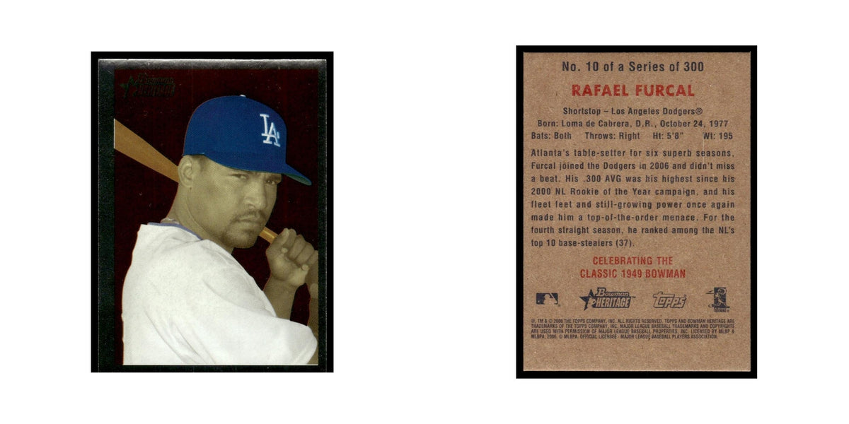 Rafael Furcal 2006 Bowman Heritage Foil #10 Los Angeles Dodgers Baseball Card NM