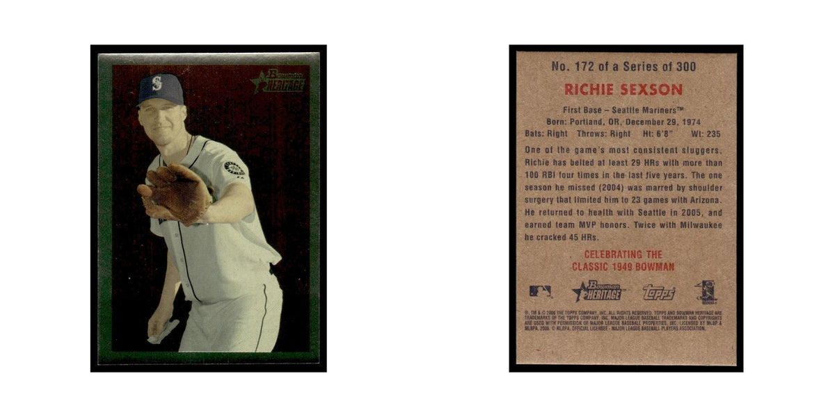 Richie Sexson 2006 Bowman Heritage Foil #172 Seattle Mariners Baseball Card NM