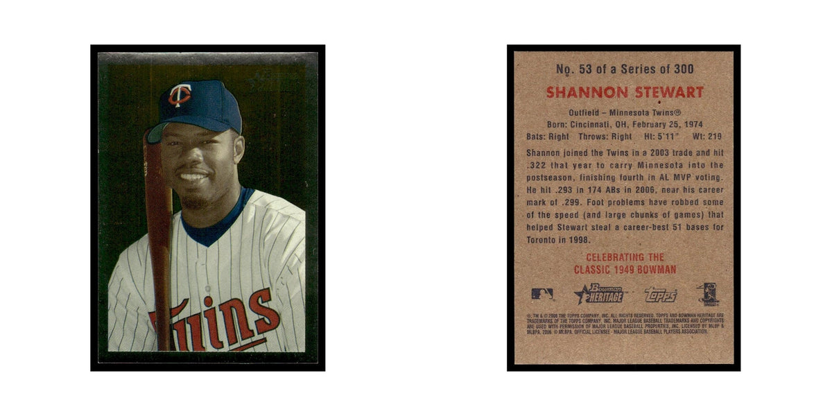 Shannon Stewart 2006 Bowman Heritage Foil #53 Minnesota Twins Baseball Card NM