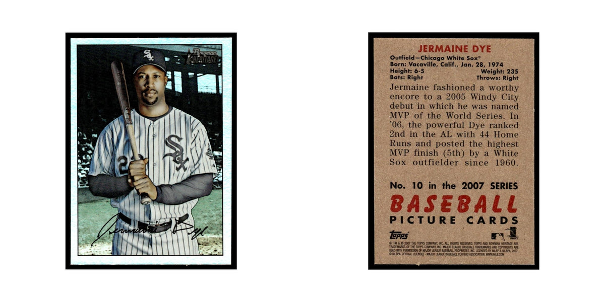 Jermaine Dye 2007 Bowman Heritage Foil #10 Chicago White Sox Baseball Card NM