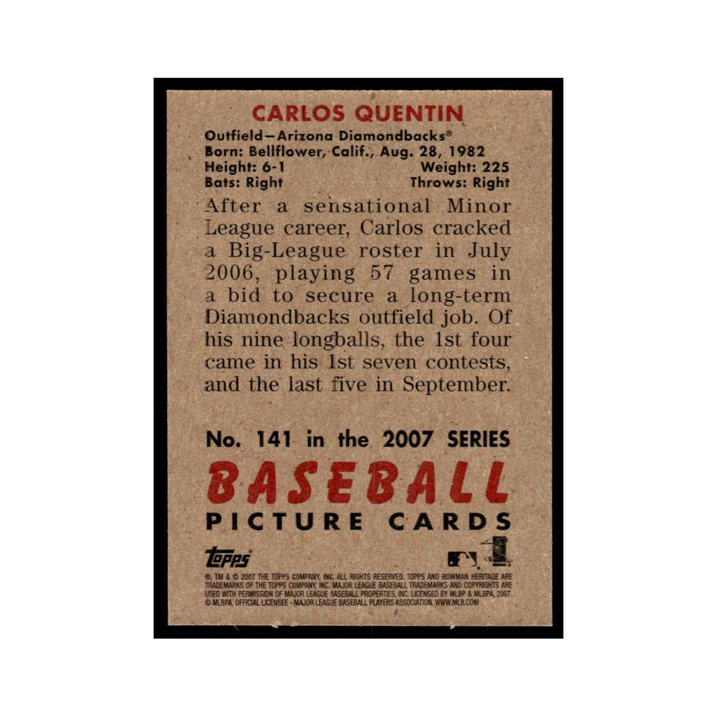 Carlos Quentin 2007 Bowman Heritage Foil #141 Arizona Diamondbacks NM