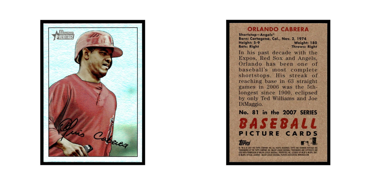 Orlando Cabrera 2007 Bowman Heritage Foil #81 Los Angeles Angels NM