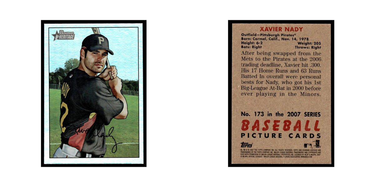 Xavier Nady 2007 Bowman Heritage Foil #173 Pittsburgh Pirates Baseball Card NM
