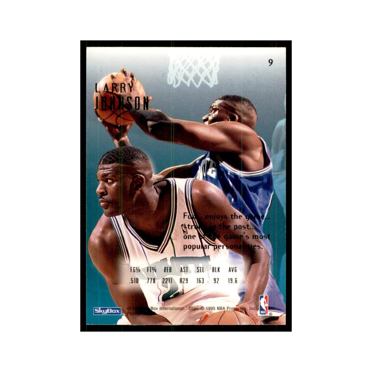 1994 SkyBox E-Motion Larry Johnson Hornets #9
