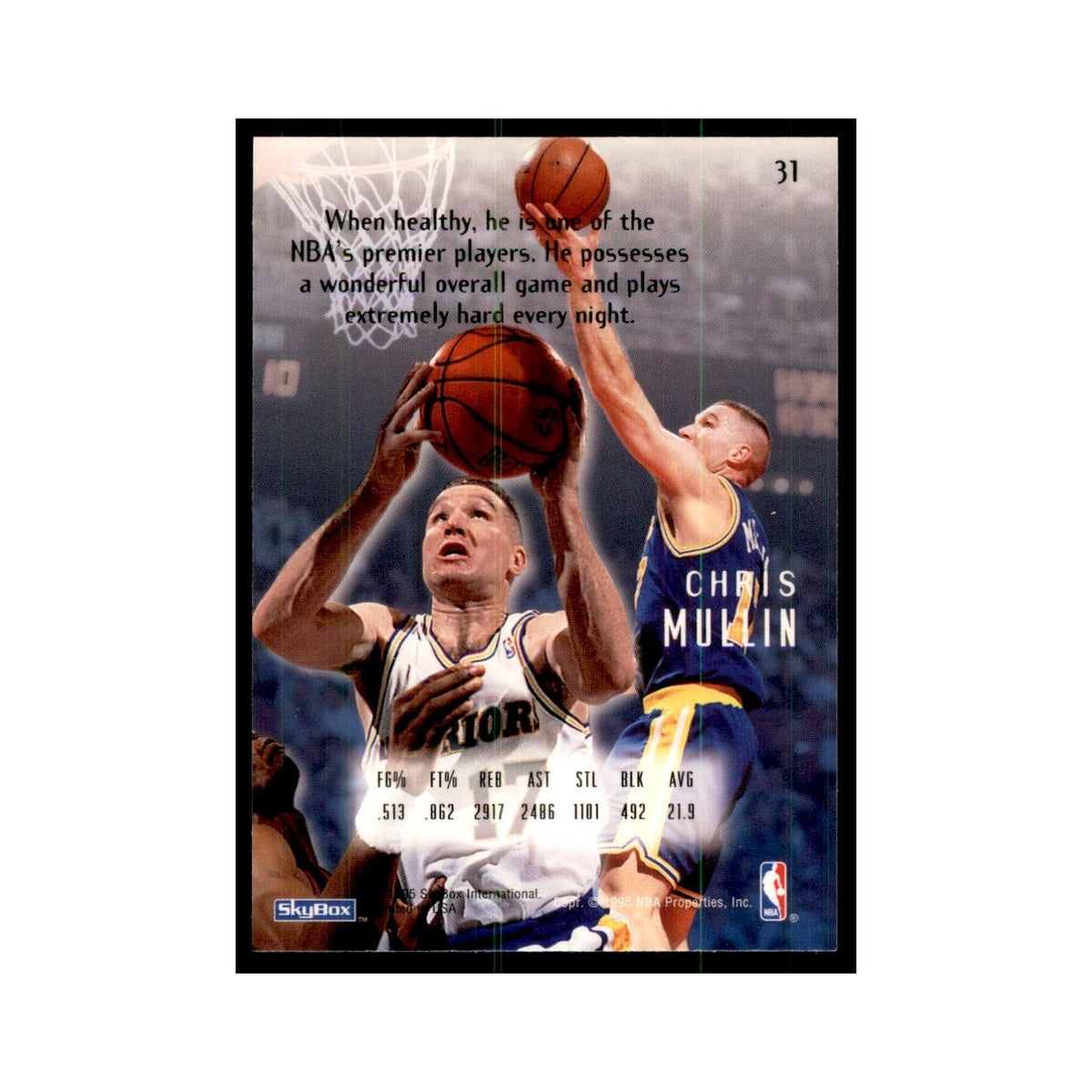1994 SkyBox E-Motion Chris Mullin Golden State Warriors #31