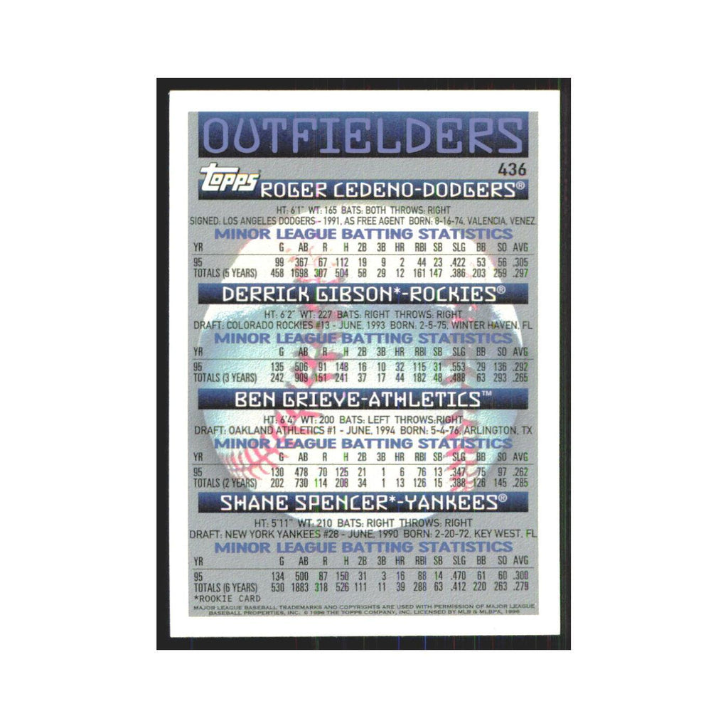 1996 Roger Cedeno/Derrick Gibson/Ben Grieve/Shane Spencer Los Angeles Dodgers/Co