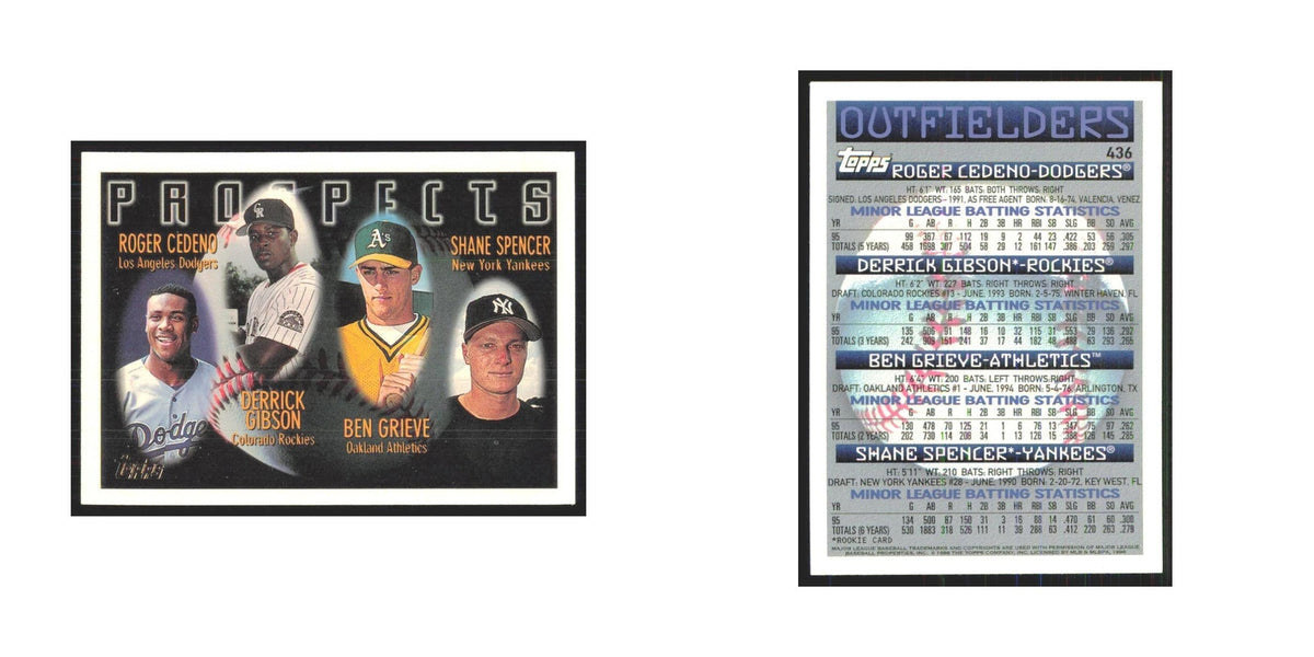 1996 Roger Cedeno/Derrick Gibson/Ben Grieve/Shane Spencer Los Angeles Dodgers/Co