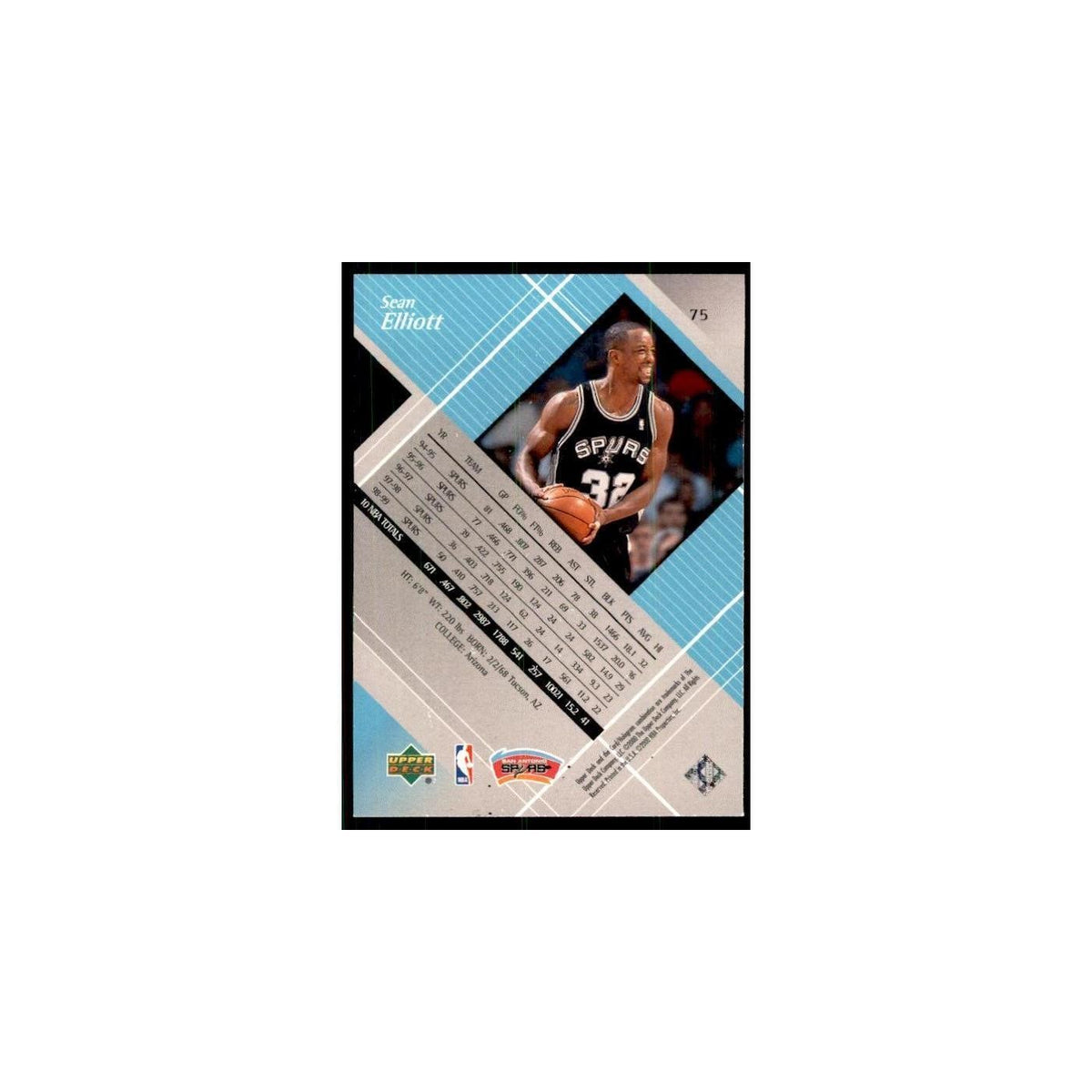 1999 Upper Deck Black Diamond Sean Elliot Spurs #75