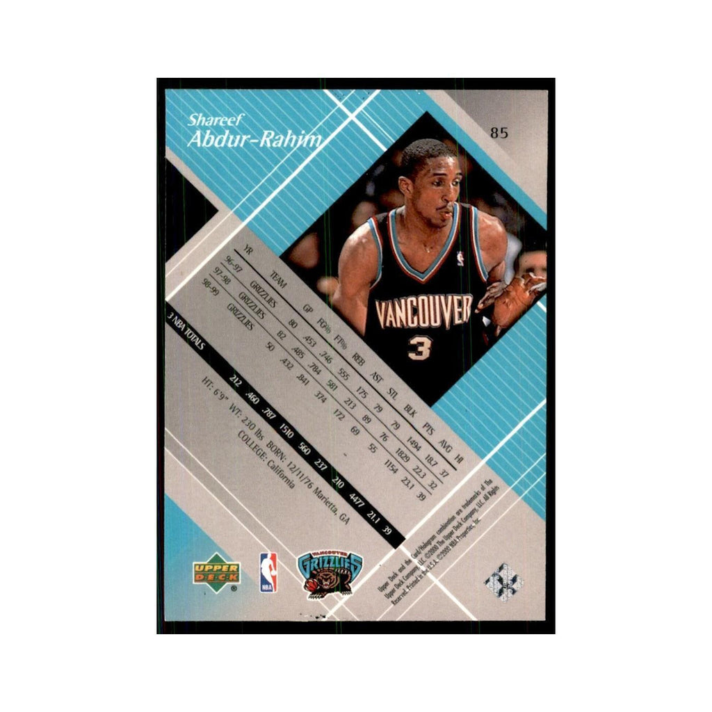 1999 Upper Deck Black Diamond Shareef Abdur-Rahim Vancouver Grizzlies #85