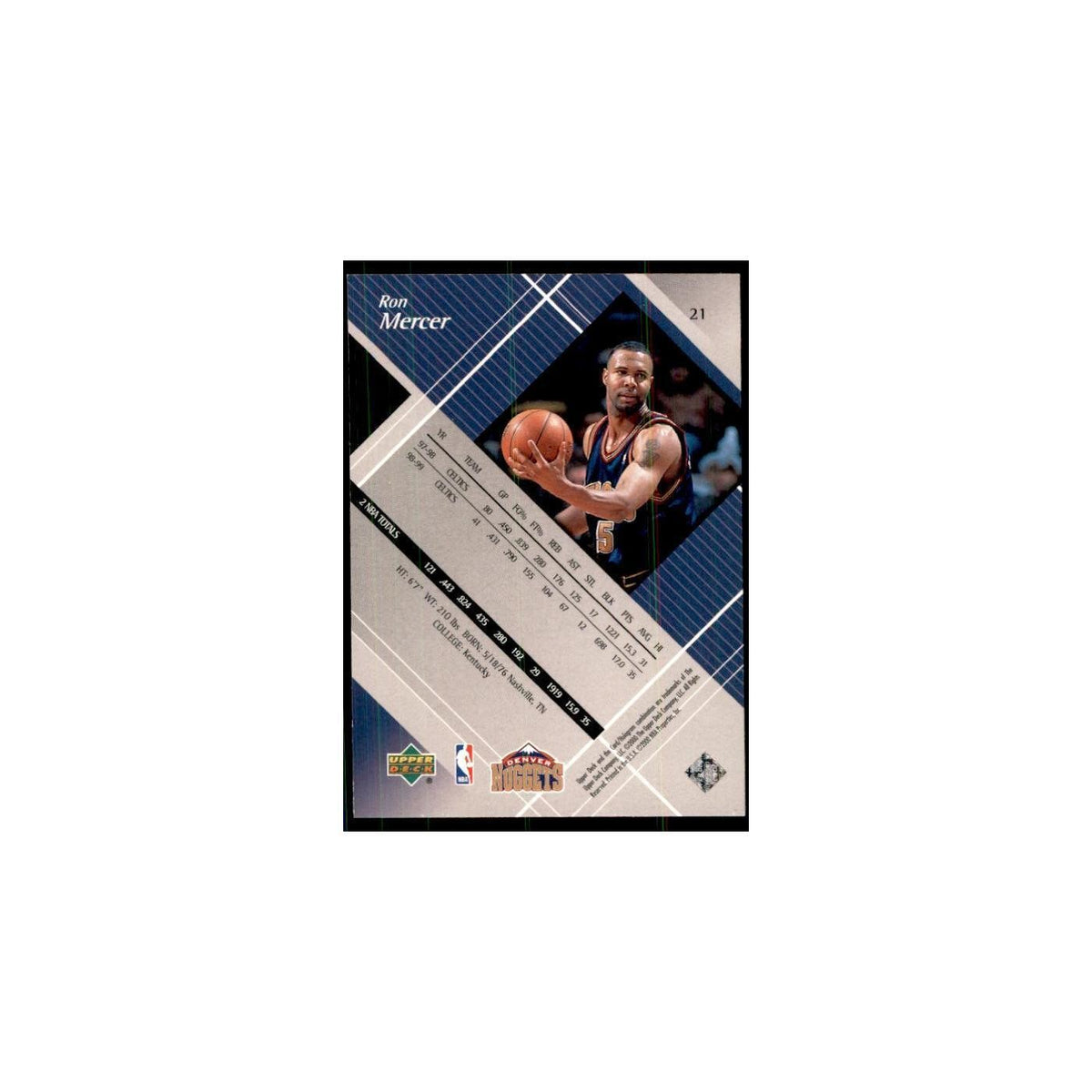 1999 Upper Deck Black Diamond Ron Mercer Nuggets #21