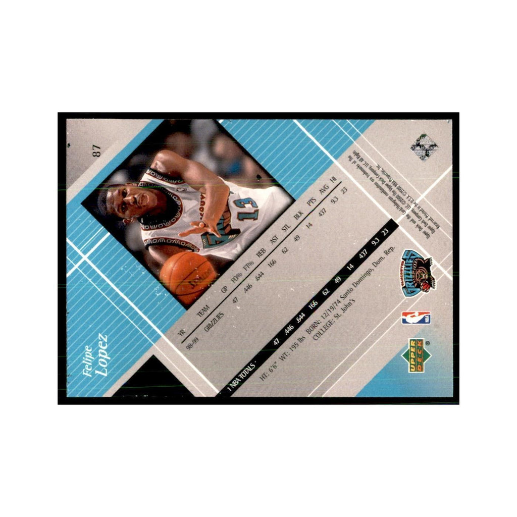 1999 Upper Deck Black Diamond Felipe Lopez Vancouver Grizzlies #87