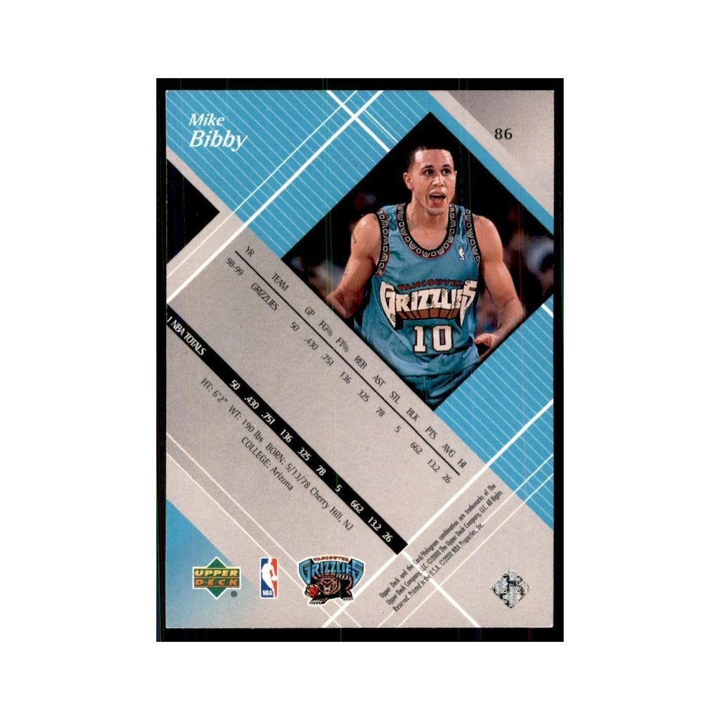 1999 Upper Deck Black Diamond Mike Bibby Vancouver Grizzlies #86