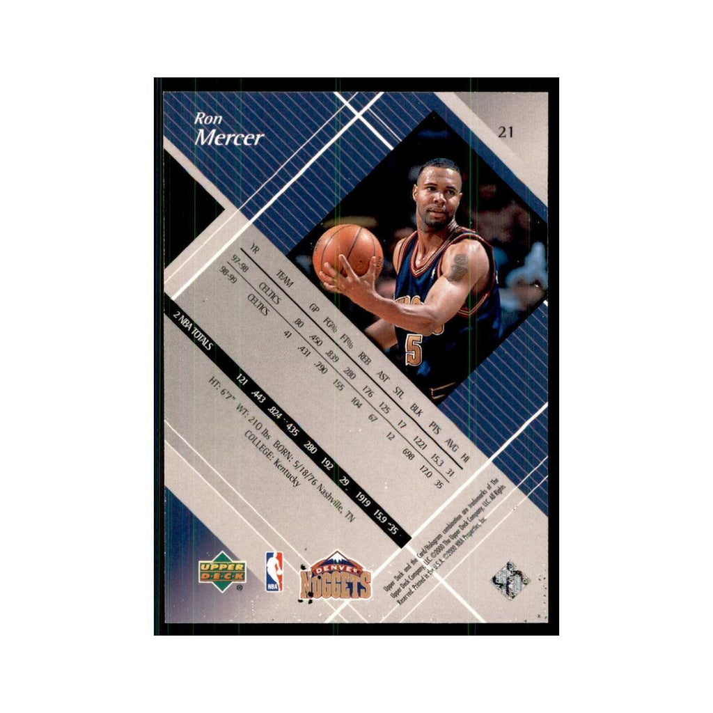 1999 Upper Deck Black Diamond Ron Mercer Nuggets #21