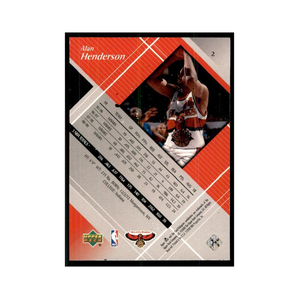 1999 Upper Deck Black Diamond Alan Henderson Hawks #2