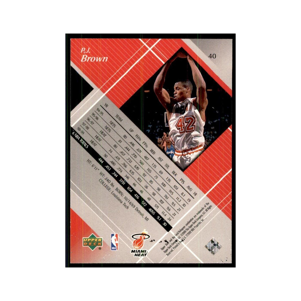 1999 Upper Deck Black Diamond P.J. Brown Heat #40