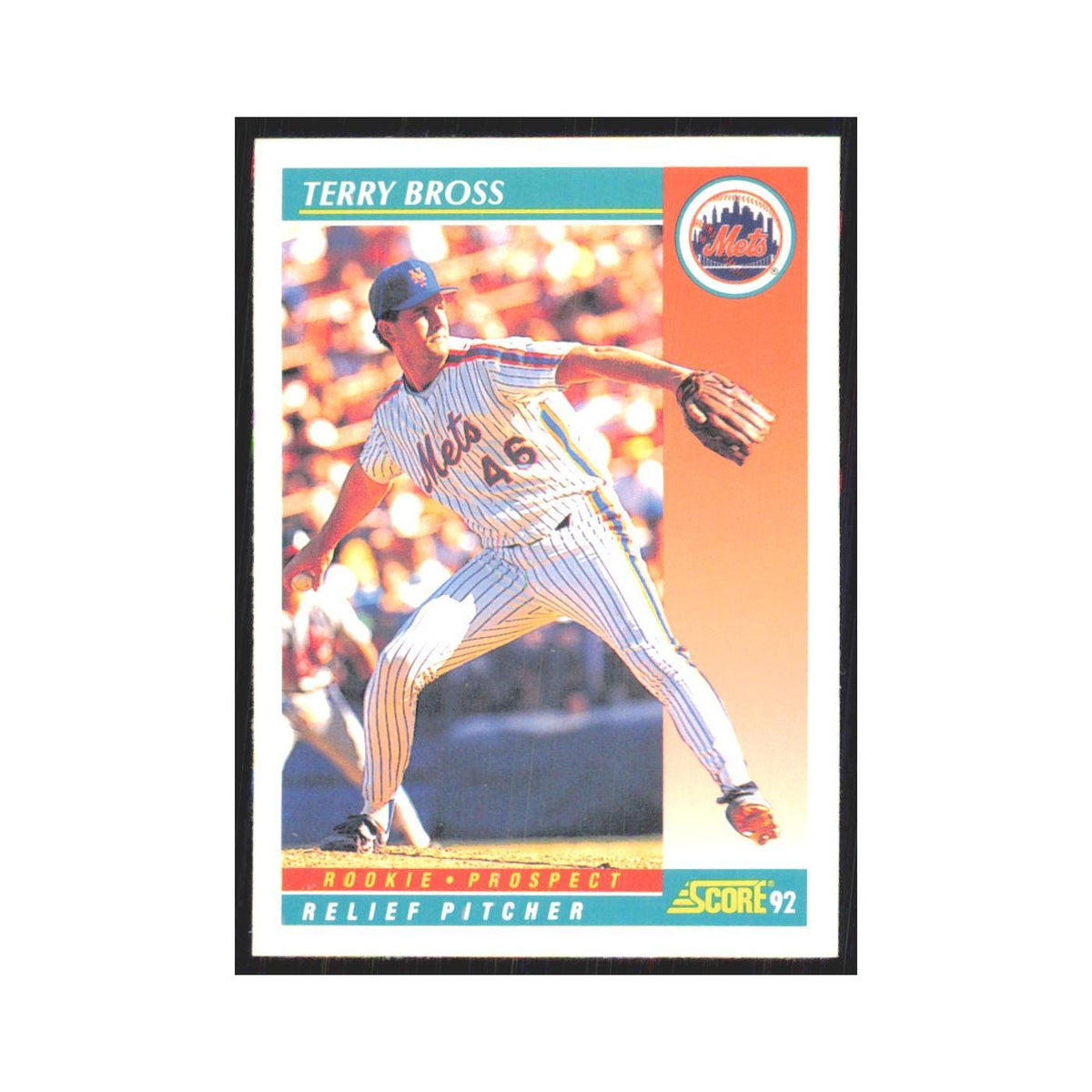 1992 Score Terry Bross RC Mets #763