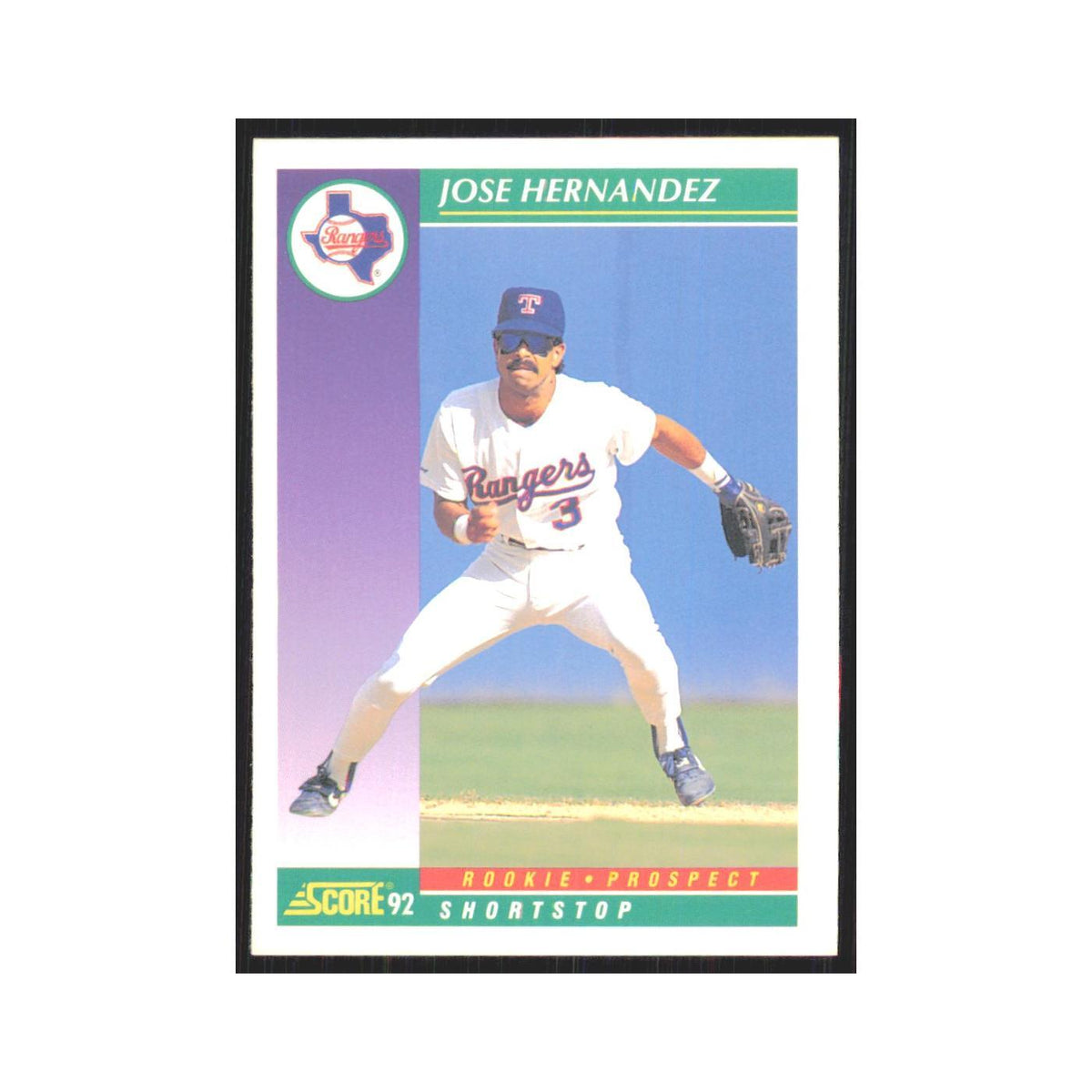 1992 Score Jose Hernandez RC Rangers #866