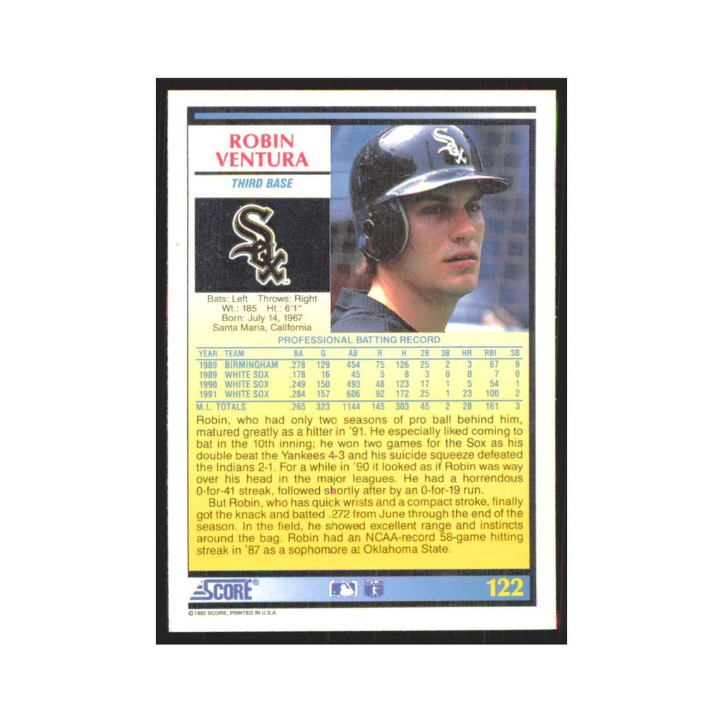 1992 Score Robin Ventura White Sox #122