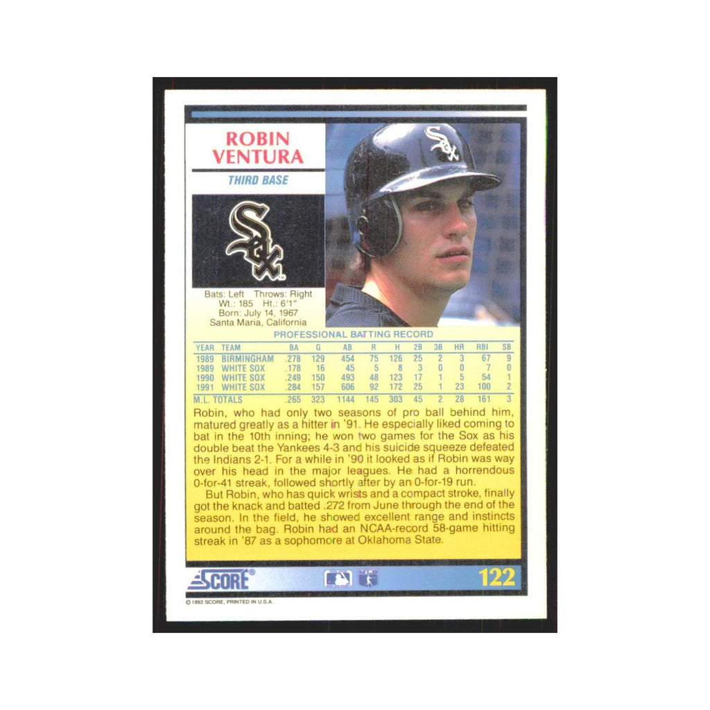 1992 Score Robin Ventura White Sox #122