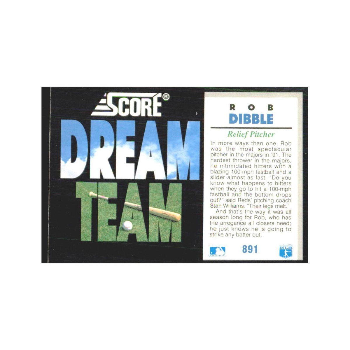 1992 Score Rob Dibble Dream Team #891