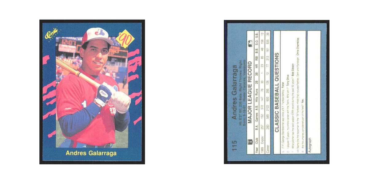 1990 Classic Andres Galarraga Montreal Expos #115